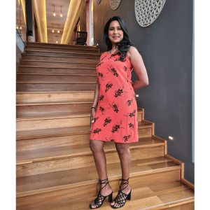 ORANGE SHIFT DRESS